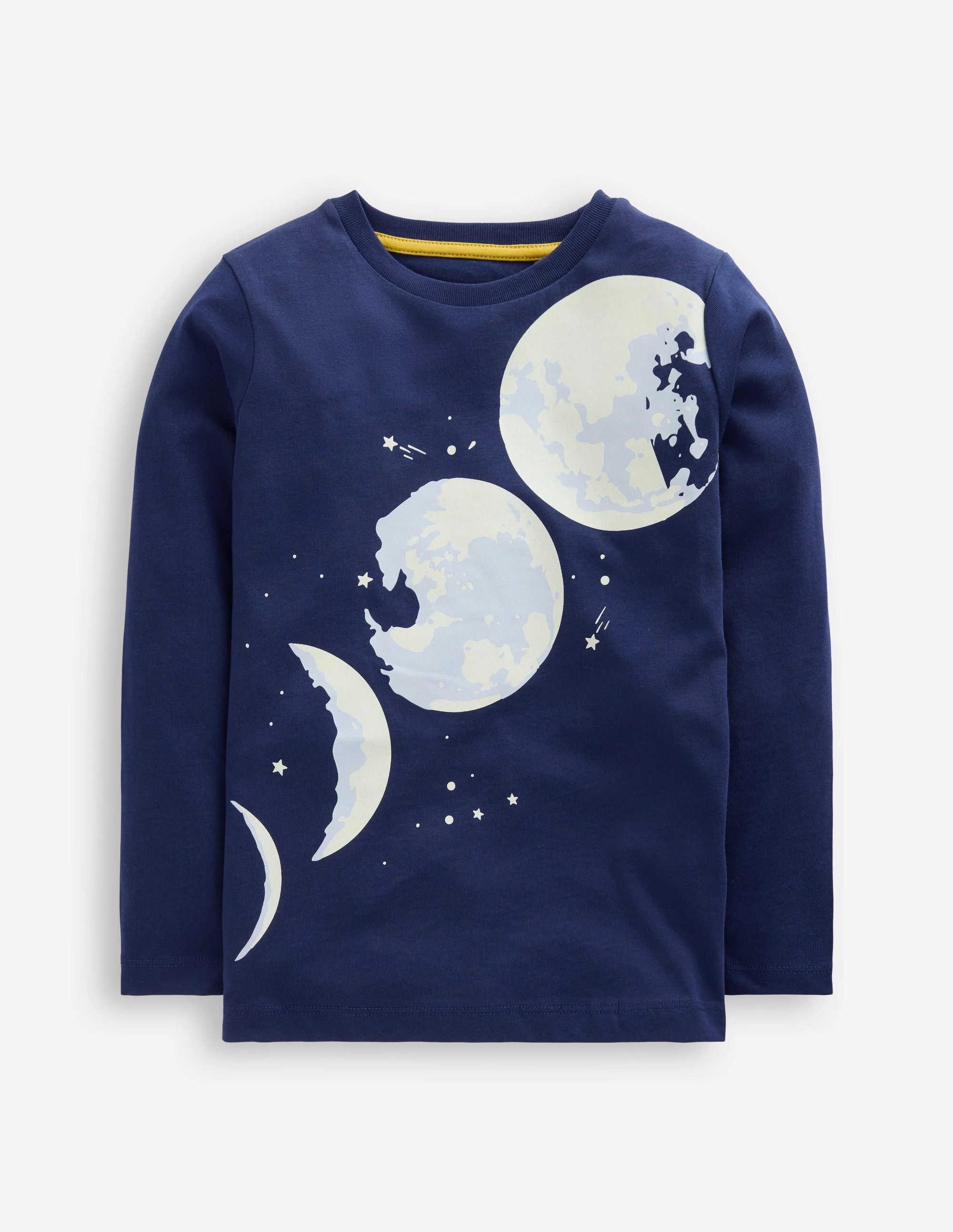 Long Sleeve Glow T-shirt-College Navy Moon Versatile Comfort