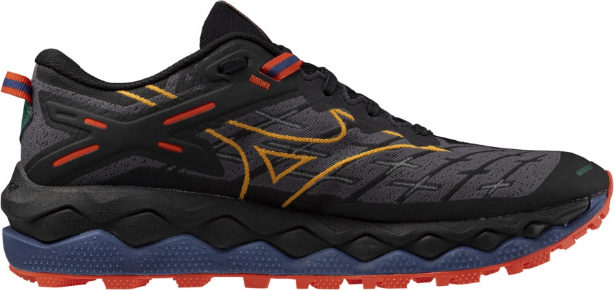 Supportive Arch Tech Mizuno Wave Mujin 10 Mens Trail Running Shoes - Black