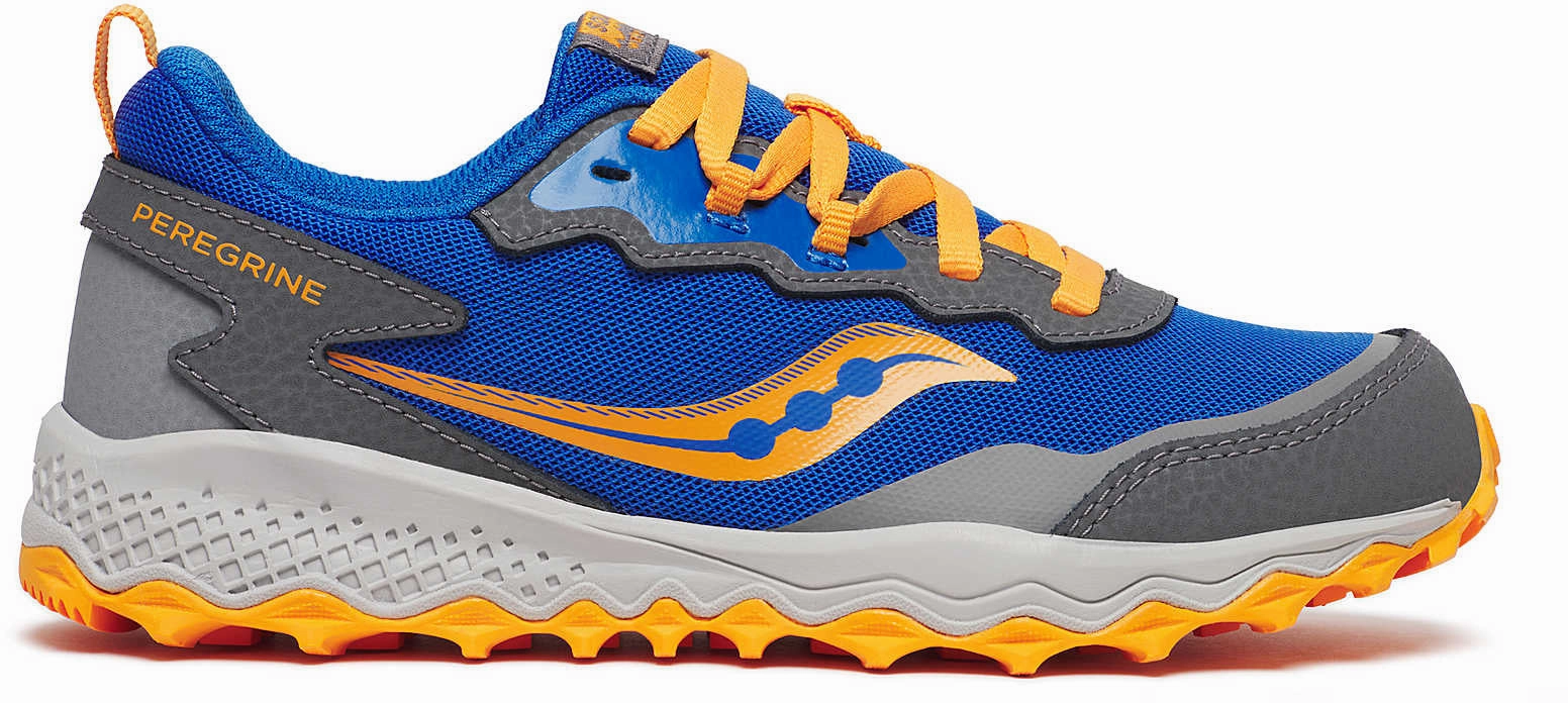 running for team building Well   Ventilated Saucony Peregrine KDZ Shield Junior Trail Running Shoes - Blue