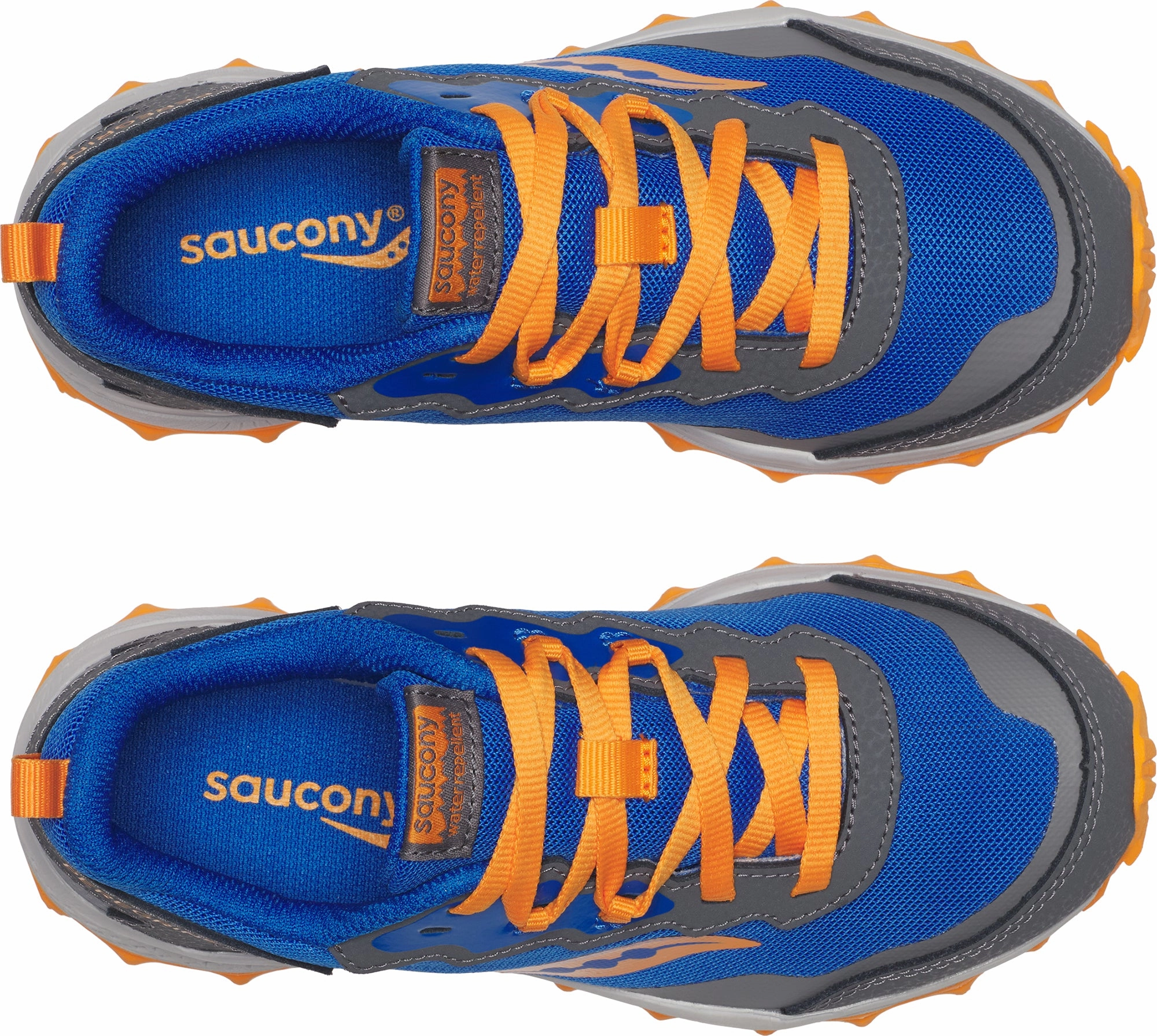 All - age Rubber Toe Guard Saucony Peregrine KDZ Shield Junior Trail Running Shoes - Blue