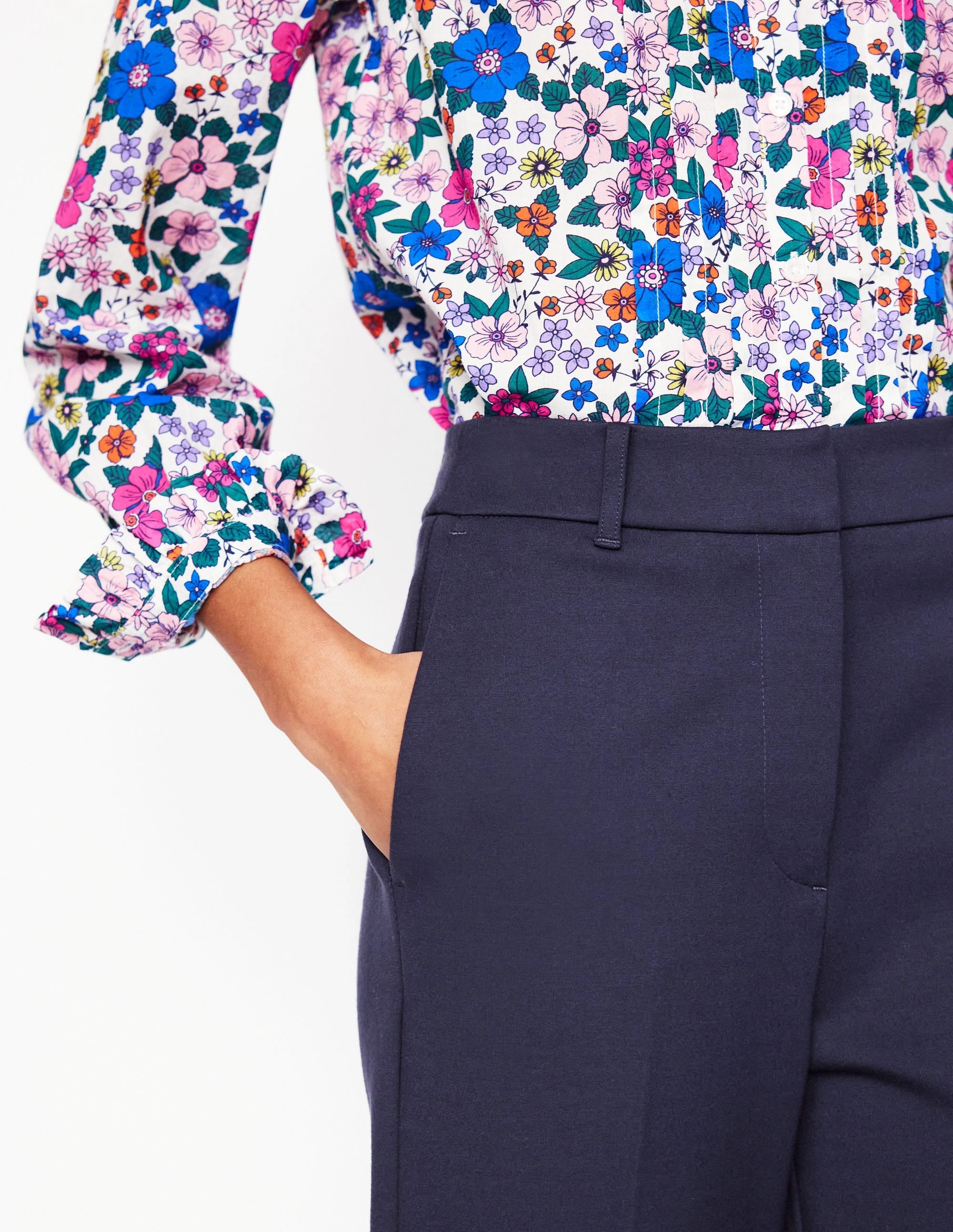 Westbourne Ponte Trousers-Navy Padded hips