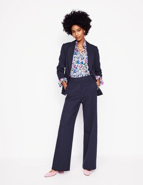 Westbourne Ponte Trousers-Navy Cozy Stretch Fit Modern Waist