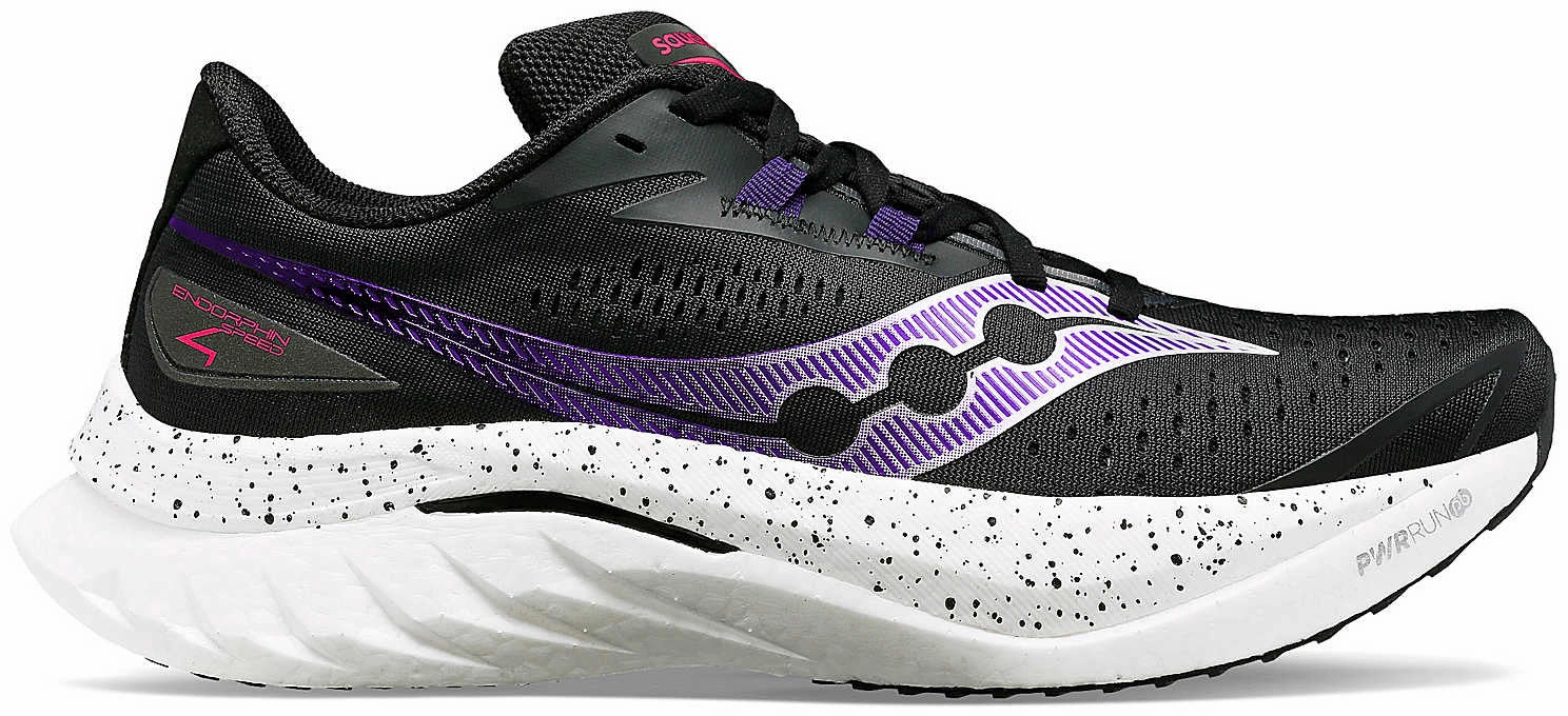 Saucony Endorphin Speed 4 Womens Running Shoes - Black female athlete shoes Blown Rubber