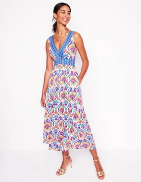 Olympia Jersey Maxi Dress-Multi, Ornamental Floral Luxe Touch Seasonal Must-Have