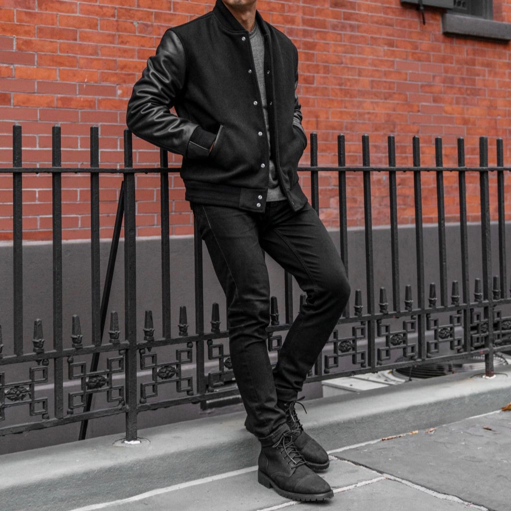 Varsity Jacket | Black Rain Protection