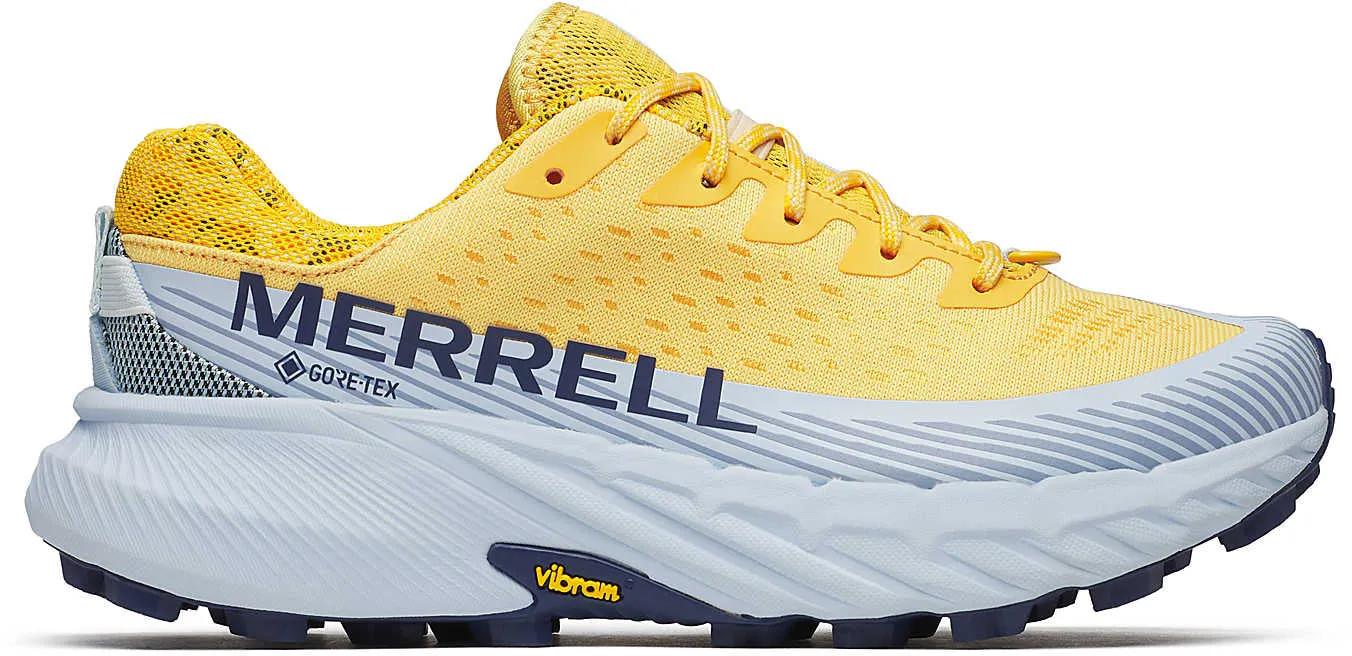 Merrell Agility Peak 5 Gore-Tex Womens Trail Running Shoes - Yellow Enhanced Lateral Support tongue