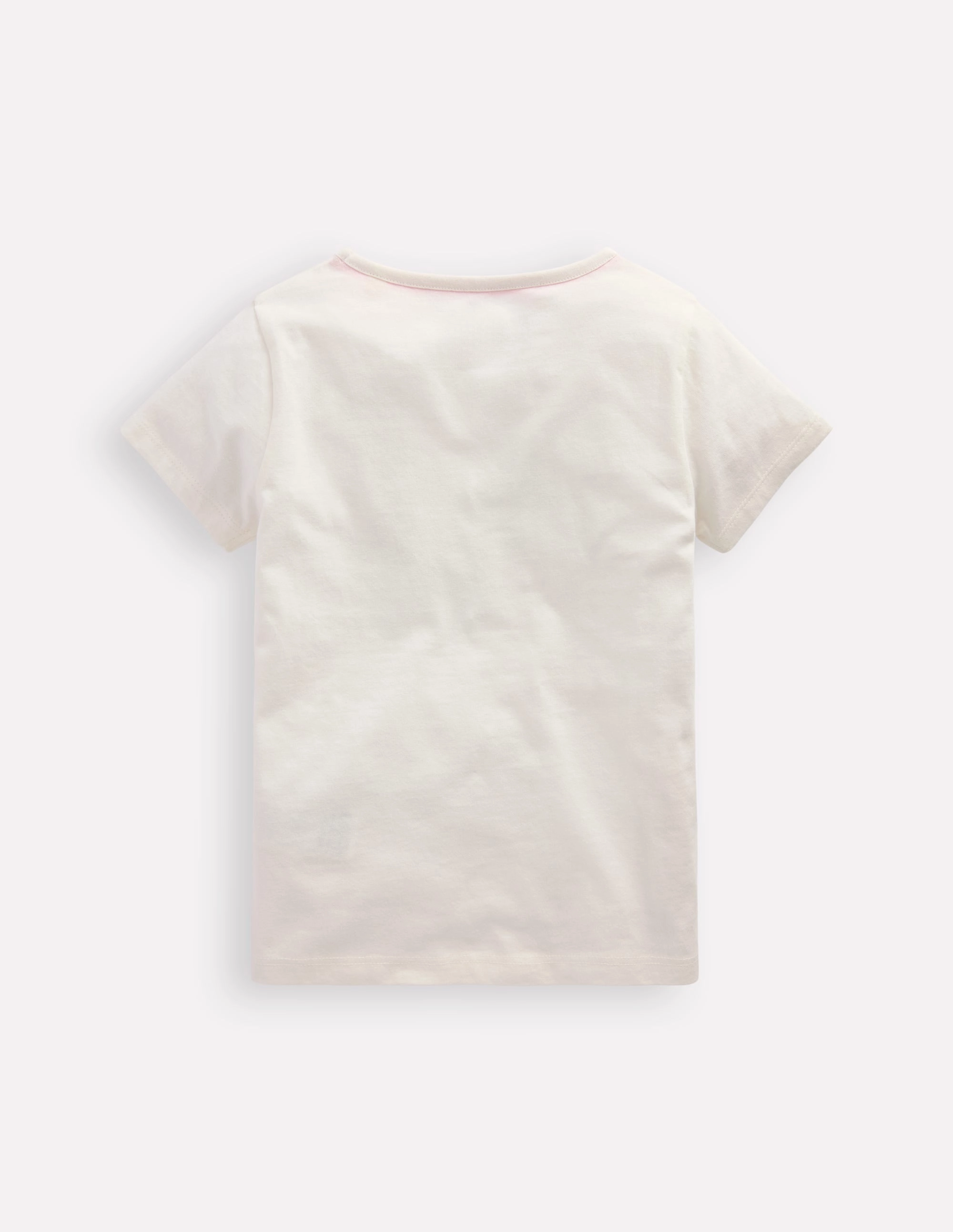 Short Sleeve Appliqu?? T-shirt-Ivory Rafting Pets Multi Panel Structure