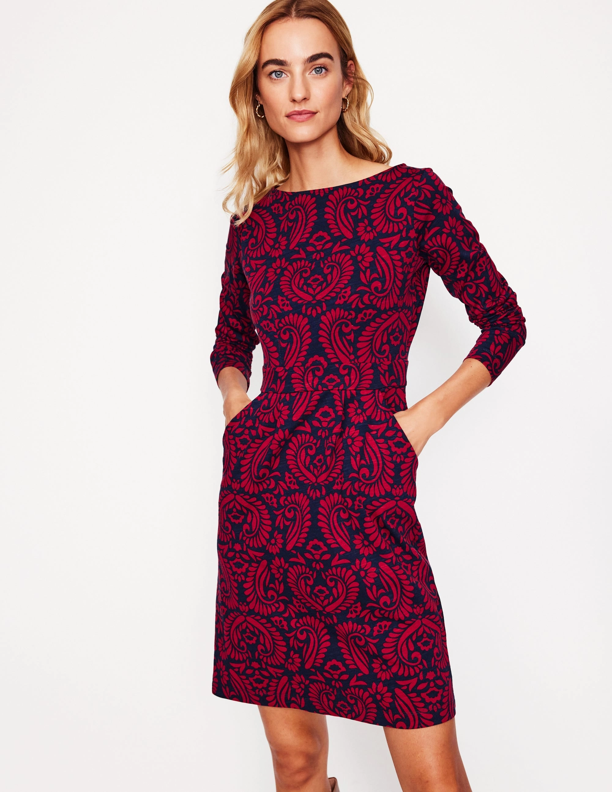 Sophisticated Tailoring Comfortable fit for outings Florrie Long Sleeve Dress-Liquorice, Decorative Flora