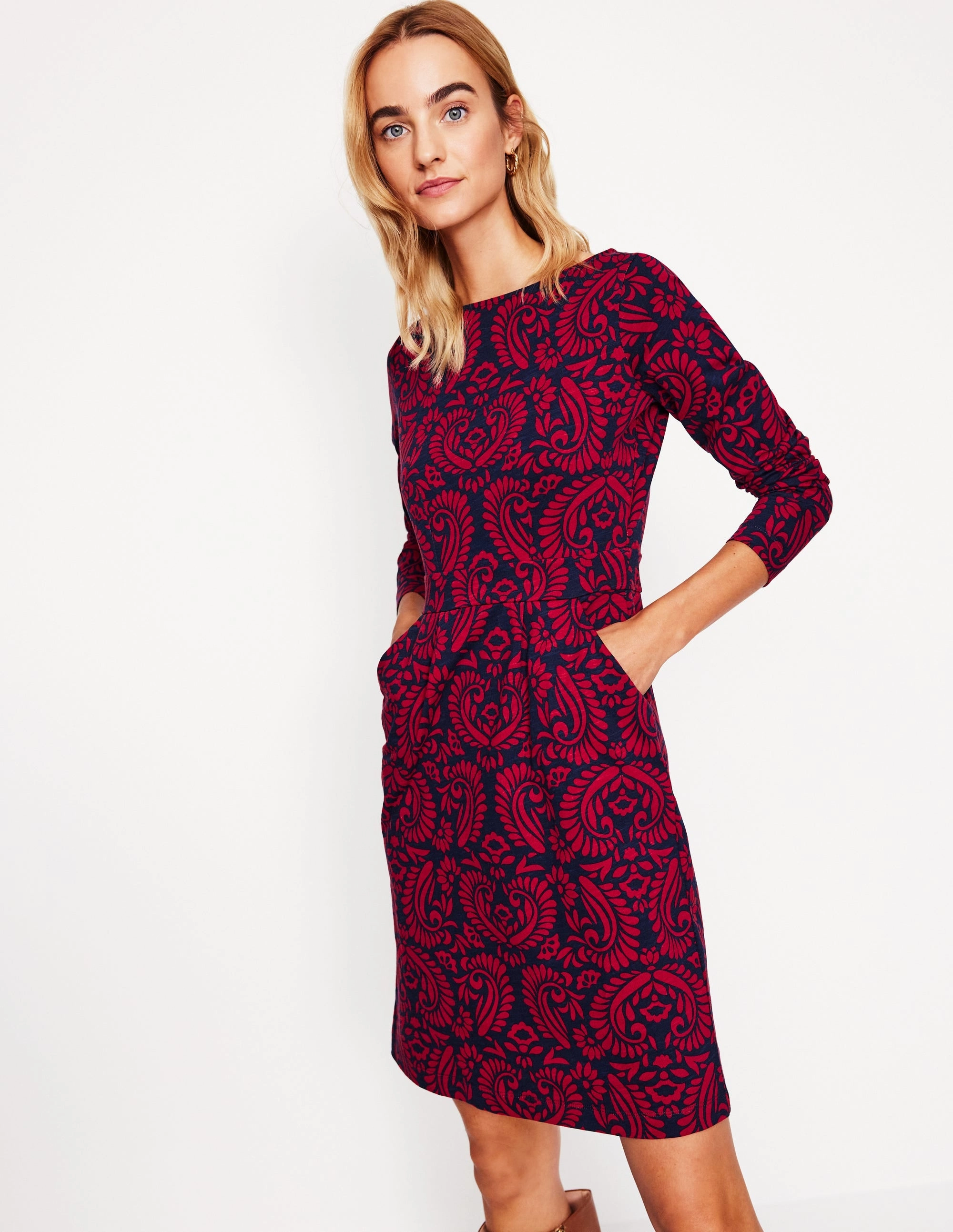 Classic Edge garden party Florrie Long Sleeve Dress-Liquorice, Decorative Flora