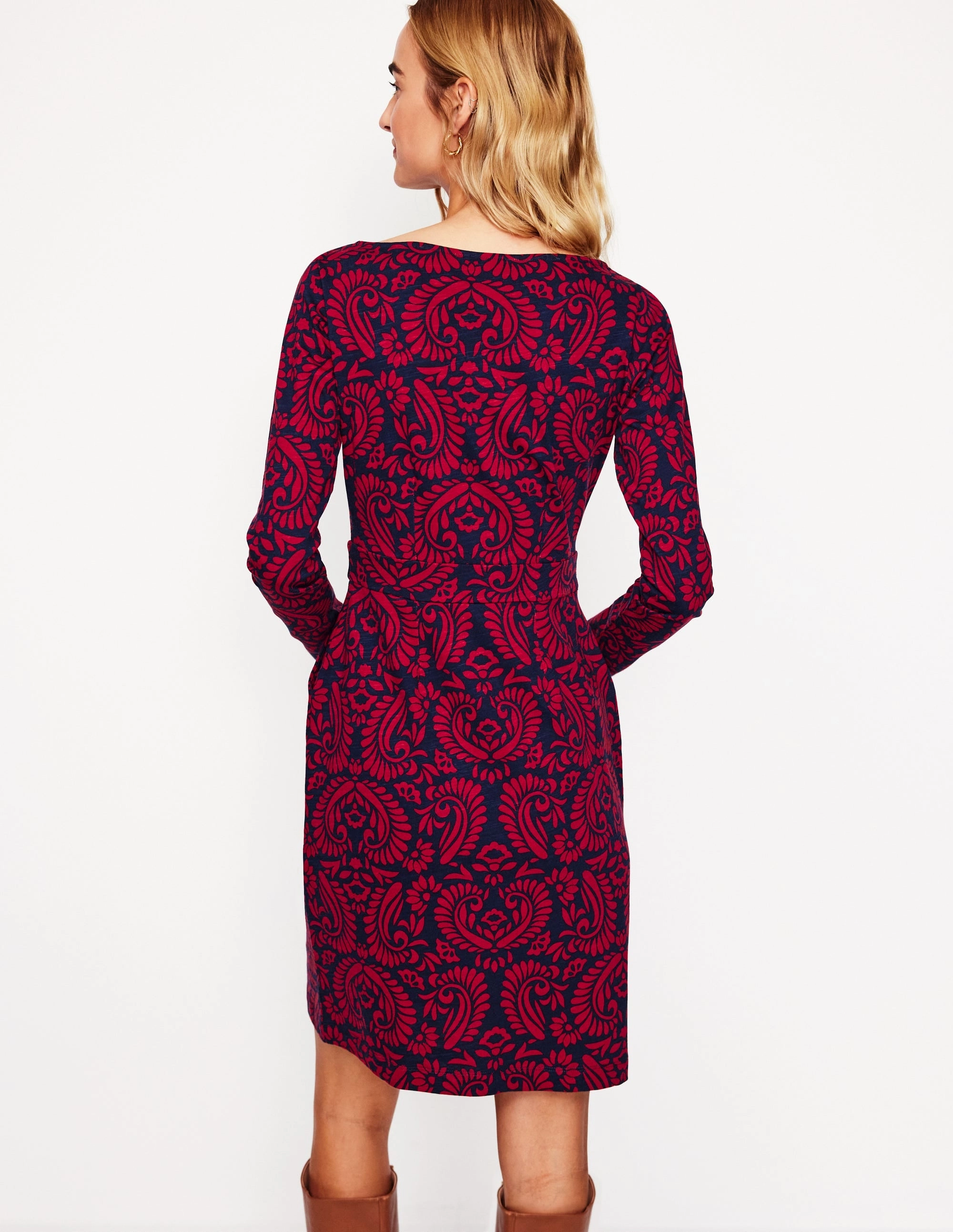 Flexible Comfort Florrie Long Sleeve Dress-Liquorice, Decorative Flora