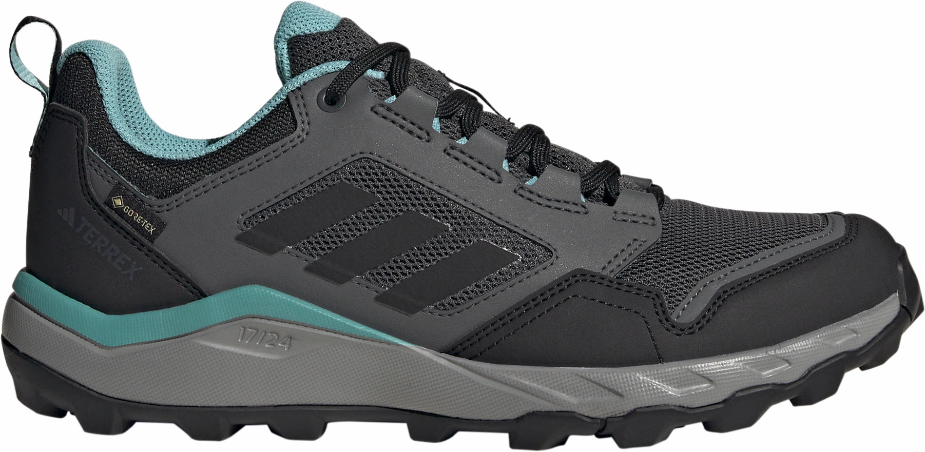 adidas Terrex Tracerocker 2 GORE-TEX Womens Trail Running Shoes - Grey perforated upper shoes Cross Over Ventilation System