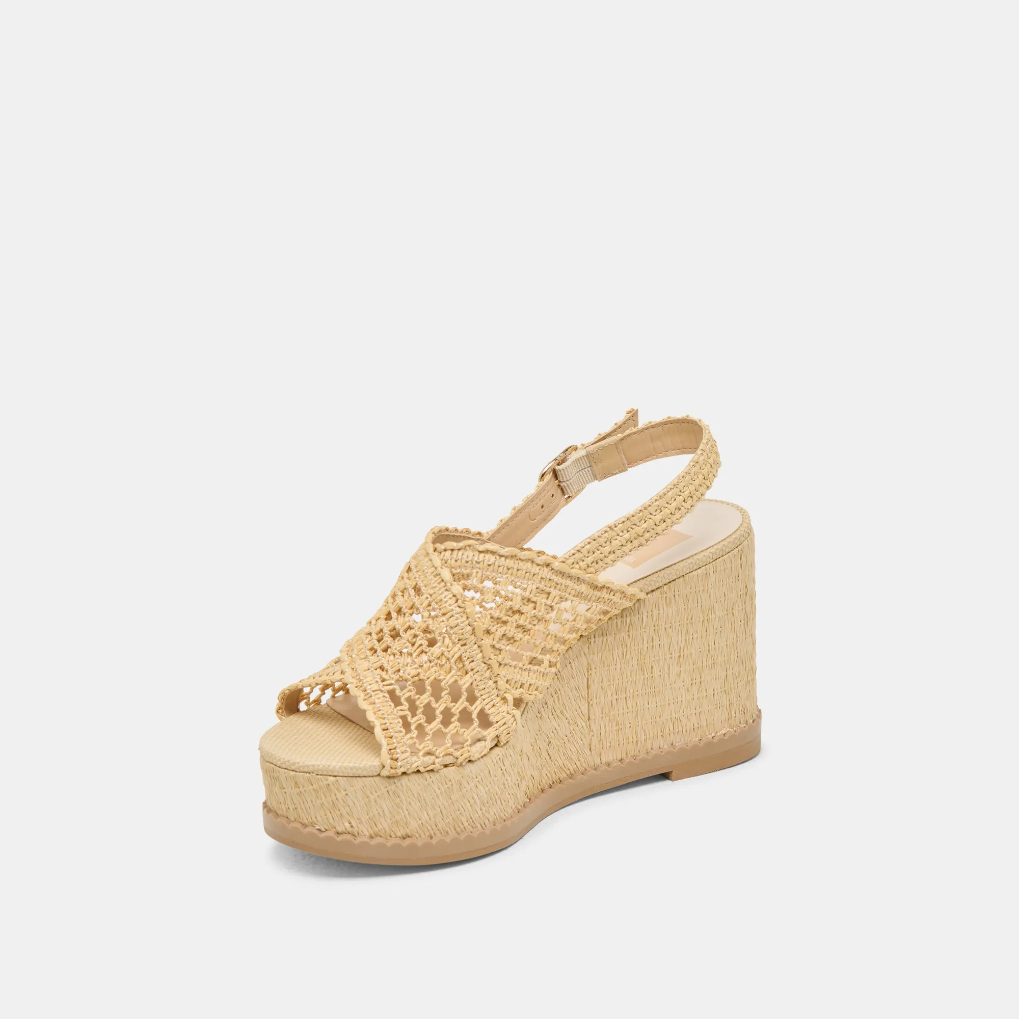 DEXLER WEDGES LT NATURAL WOVEN RAFFIA Clear Heels