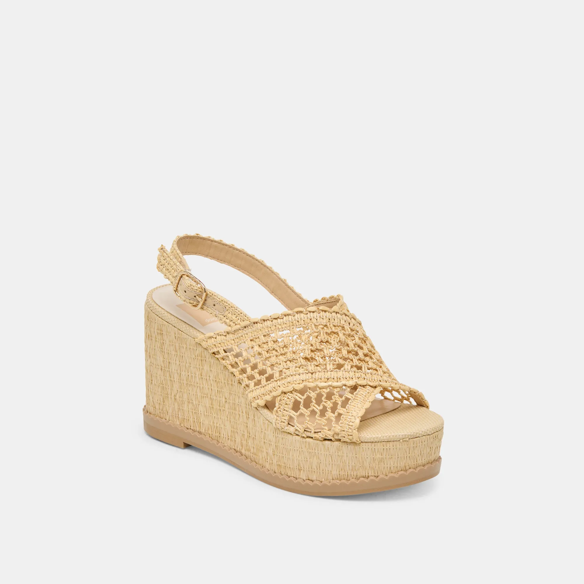 Trendy Comfortable Insole DEXLER WEDGES LT NATURAL WOVEN RAFFIA