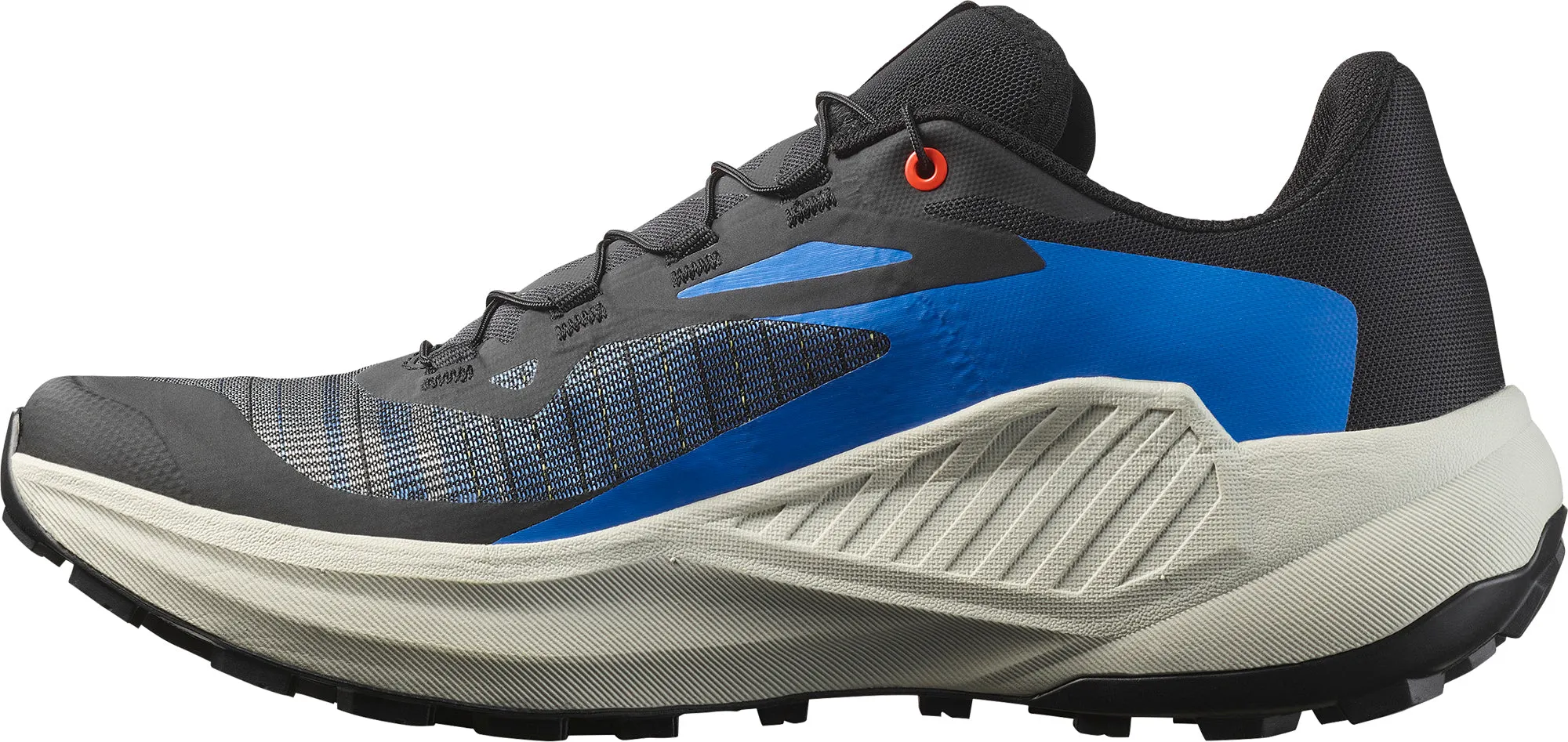 biomechanically - correct Single color Salomon Genesis Mens Trail Running Shoes - Black