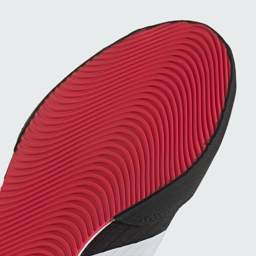 Construction Worker Street Style adidas Box Hog 4 Boxing Boots Black White Red