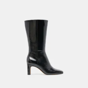 Wedge Sole RIGGS BOOTS BLACK LEATHER