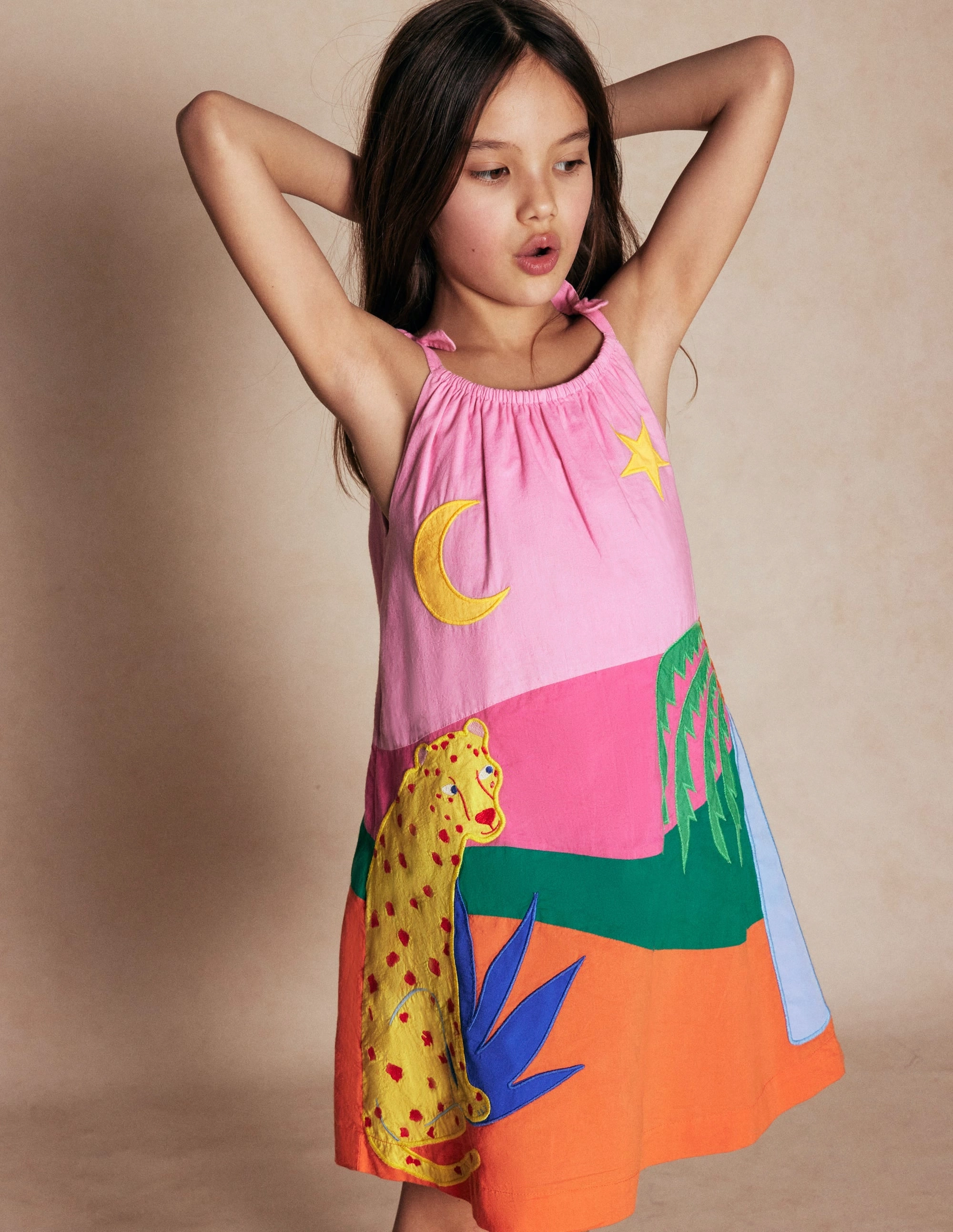 Strappy Appliqu?? Dress-Vintage Mauve Trend Focused