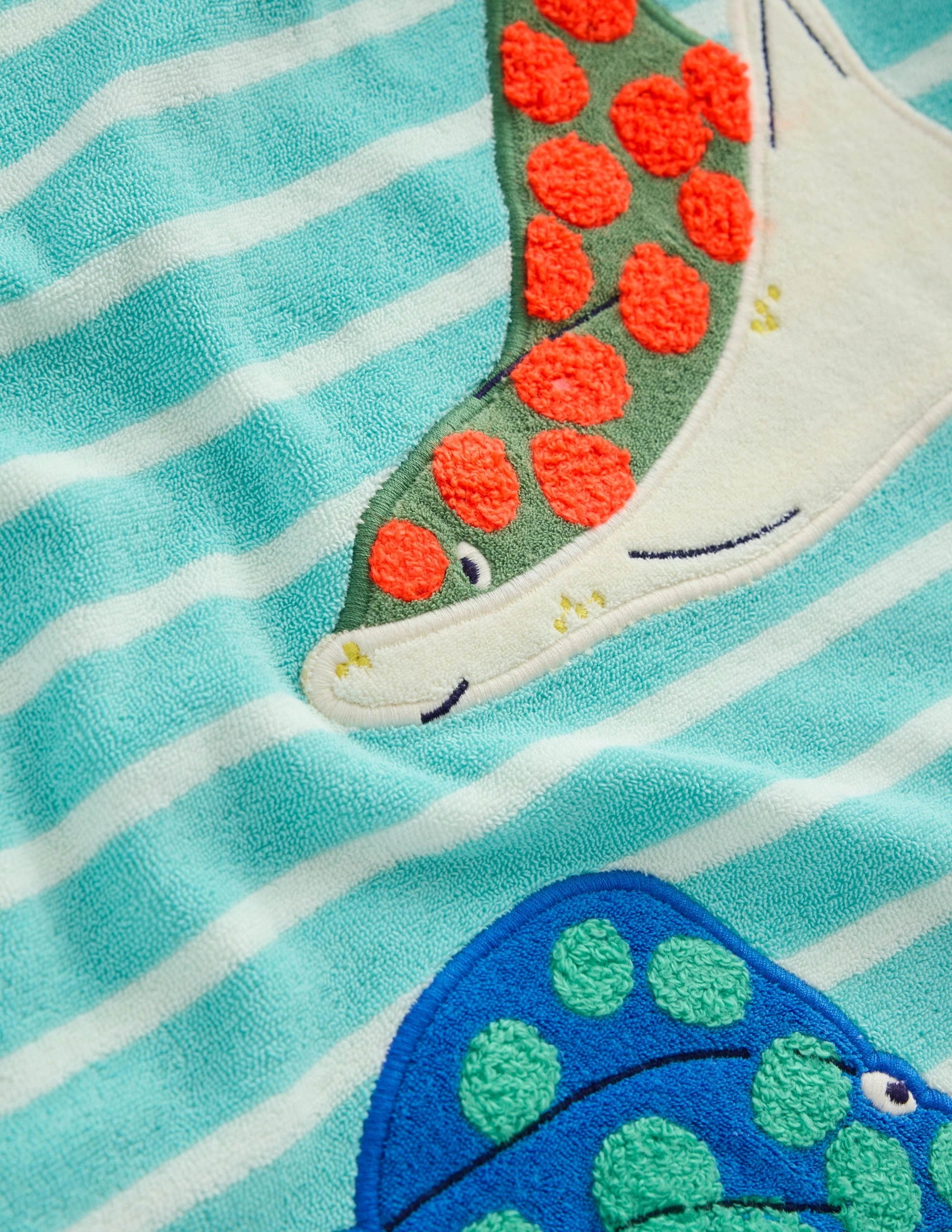 Appliqu?? Towelling Throw-on-Caribbean Blue Stingray High Density Knit