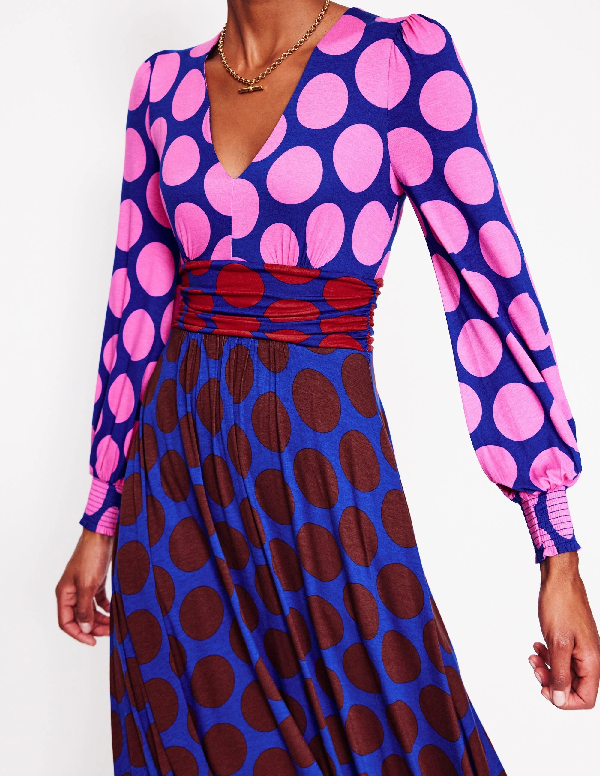 Smart Look Smooth silhouette Daphne Jersey Maxi Dress-Pink Tourmaline, Large Spot