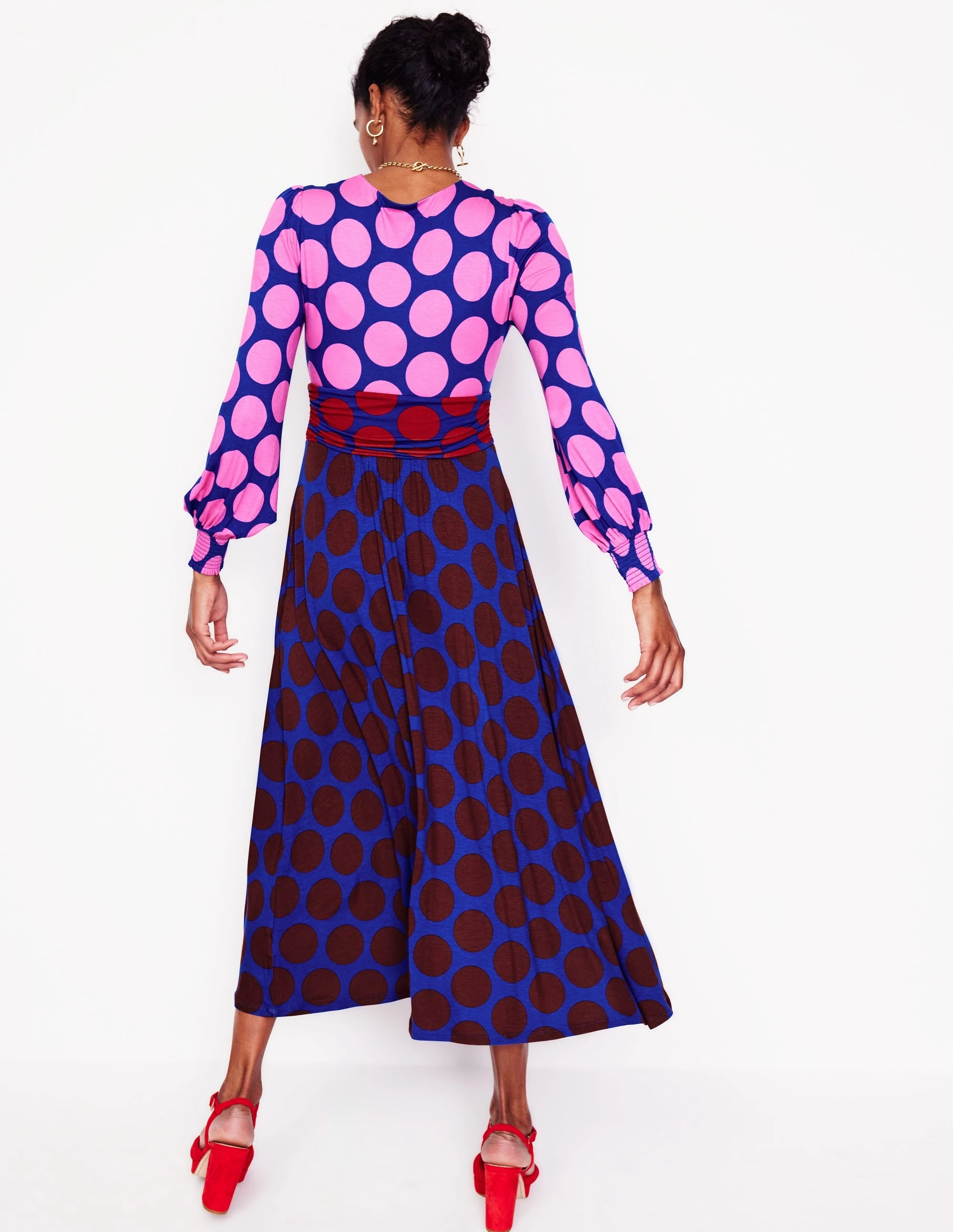 Daphne Jersey Maxi Dress-Pink Tourmaline, Large Spot Cozy Flex Classic Flow