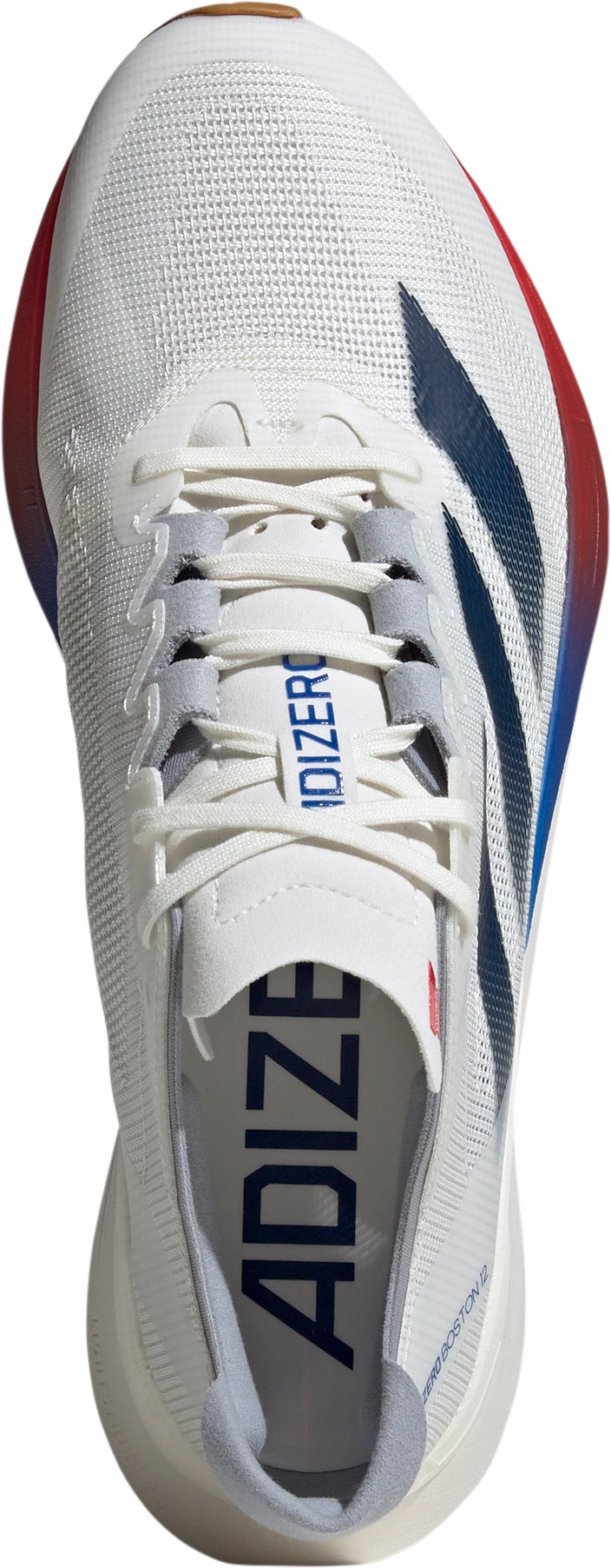 adidas Adizero Boston 12 Mens Running Shoes - White Asymmetric Heel Cup