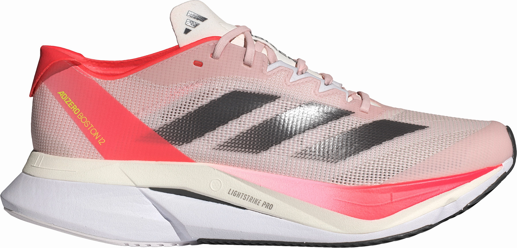 adidas Adizero Boston 12 Womens Running Shoes - Pink Comfort Ankle reinforced - heel running wear