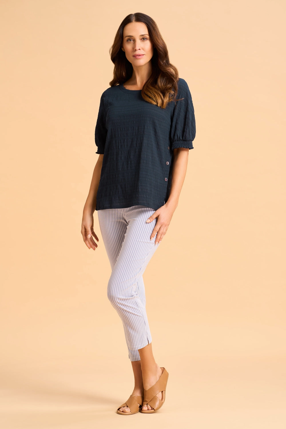 Crinkle Cotton Top - Ink Reinforced Seam Technique SleevelessOption