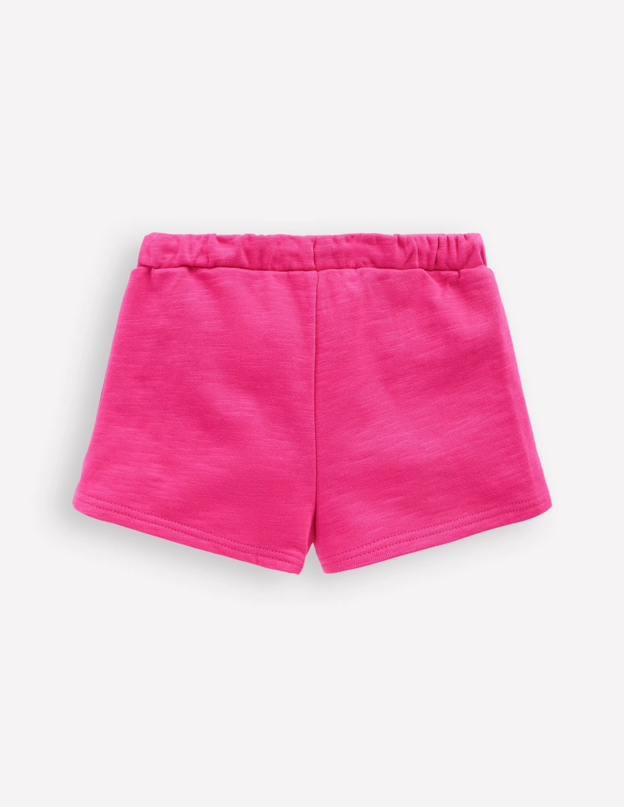 Comfortable Stretch Pom Trim Jersey Short-Raspberry Pink