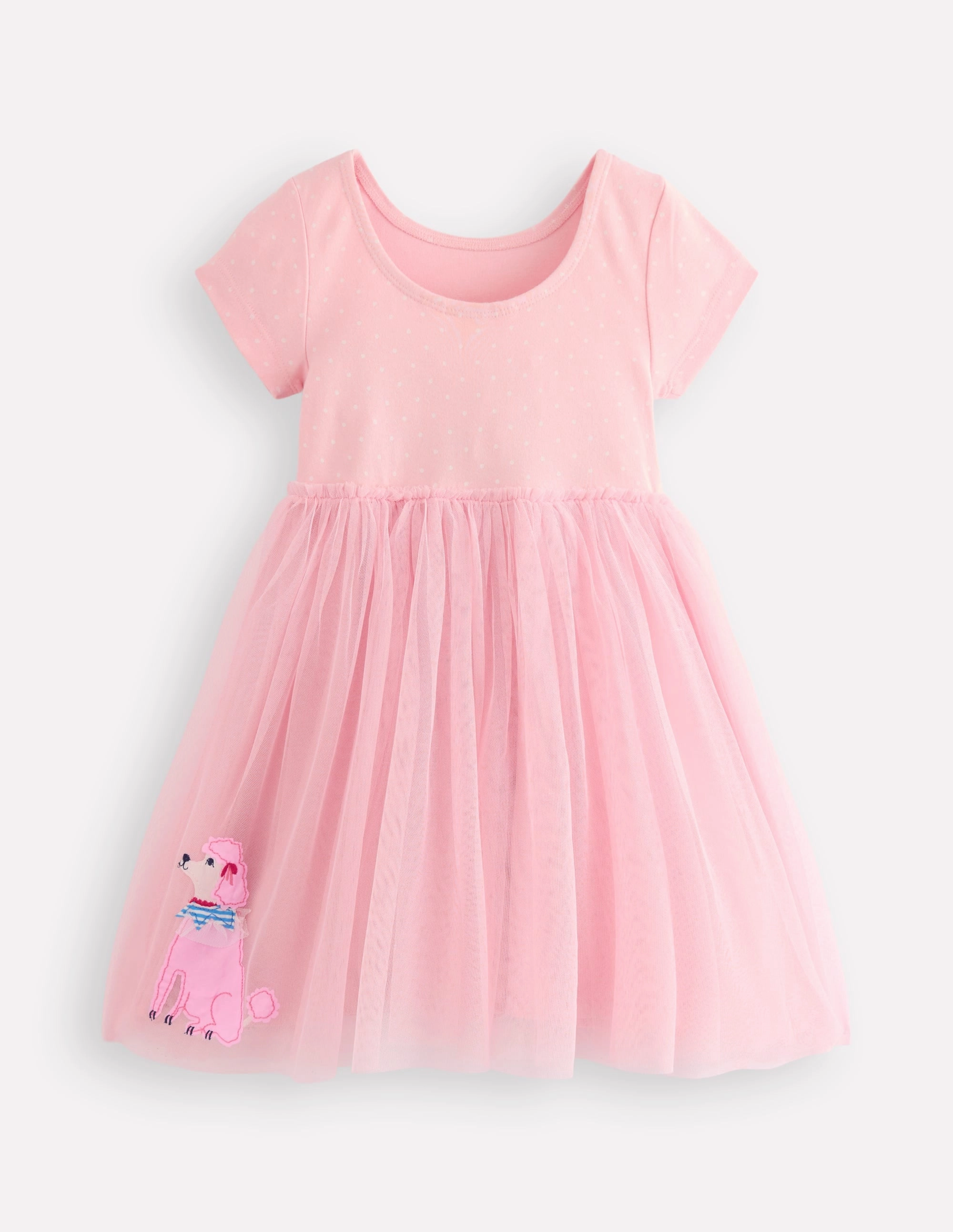 Ami Applique Tulle Dress-Chalk Pink Circus Pets Sleek Cut
