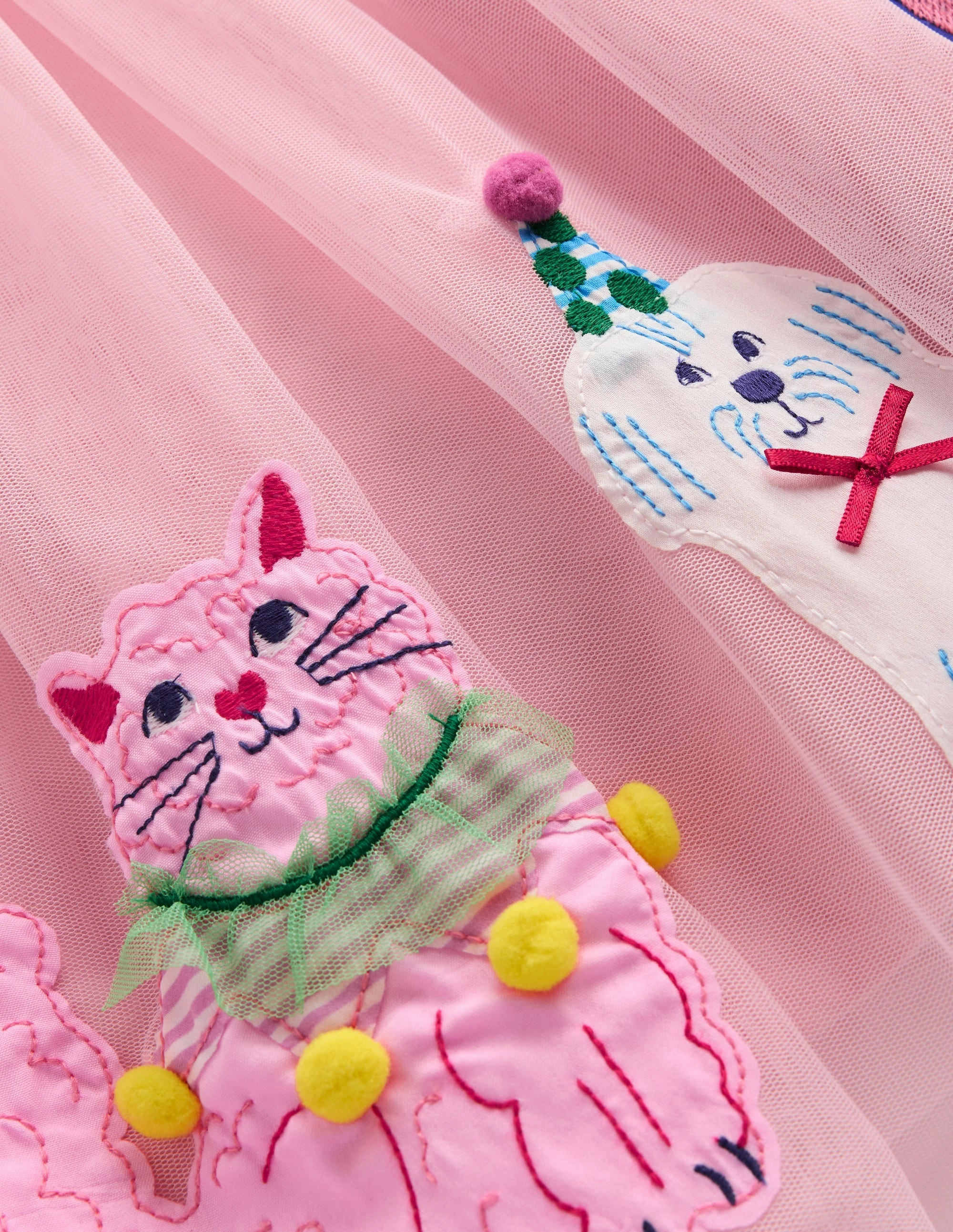 Ami Applique Tulle Dress-Chalk Pink Circus Pets Layered Movement