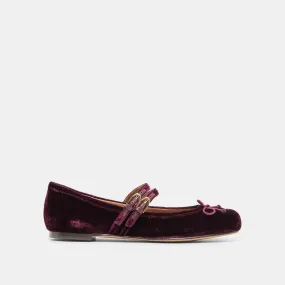 GIBSEN BALLET FLATS BURGUNDY VELVET Buy Step