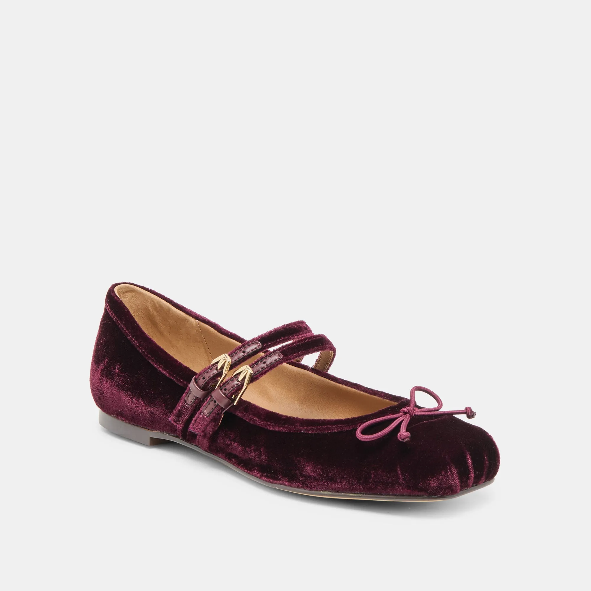 Ship Mood Teen Trend GIBSEN BALLET FLATS BURGUNDY VELVET