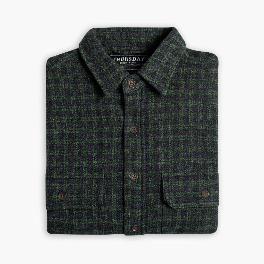 Fitted Shape Bamboo Fiber Blend Summit Flannel Shirt | Pine