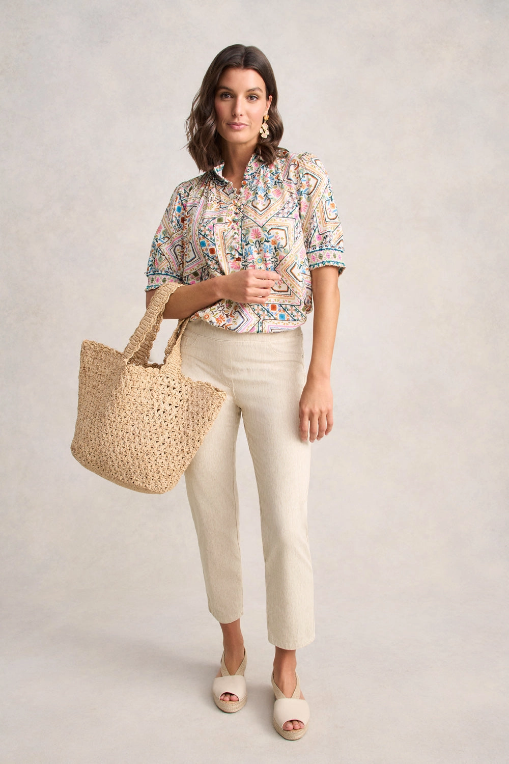 Rayon Blouse - Tile Print Zero Waste Production Label