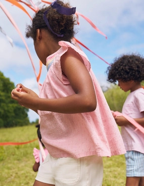 Soft Touch Woven Smocked Top-Vintage Pink