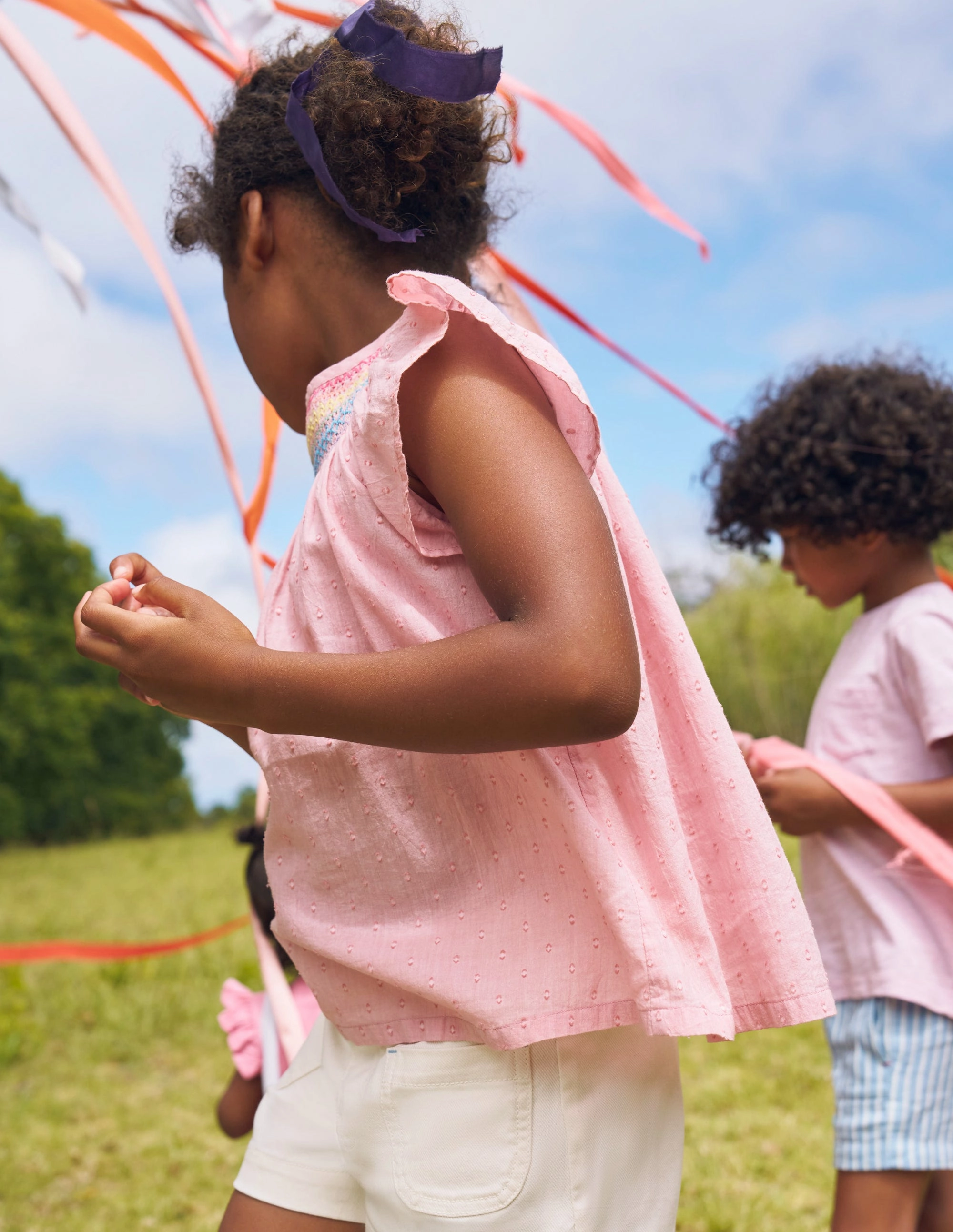 Soft Touch Woven Smocked Top-Vintage Pink