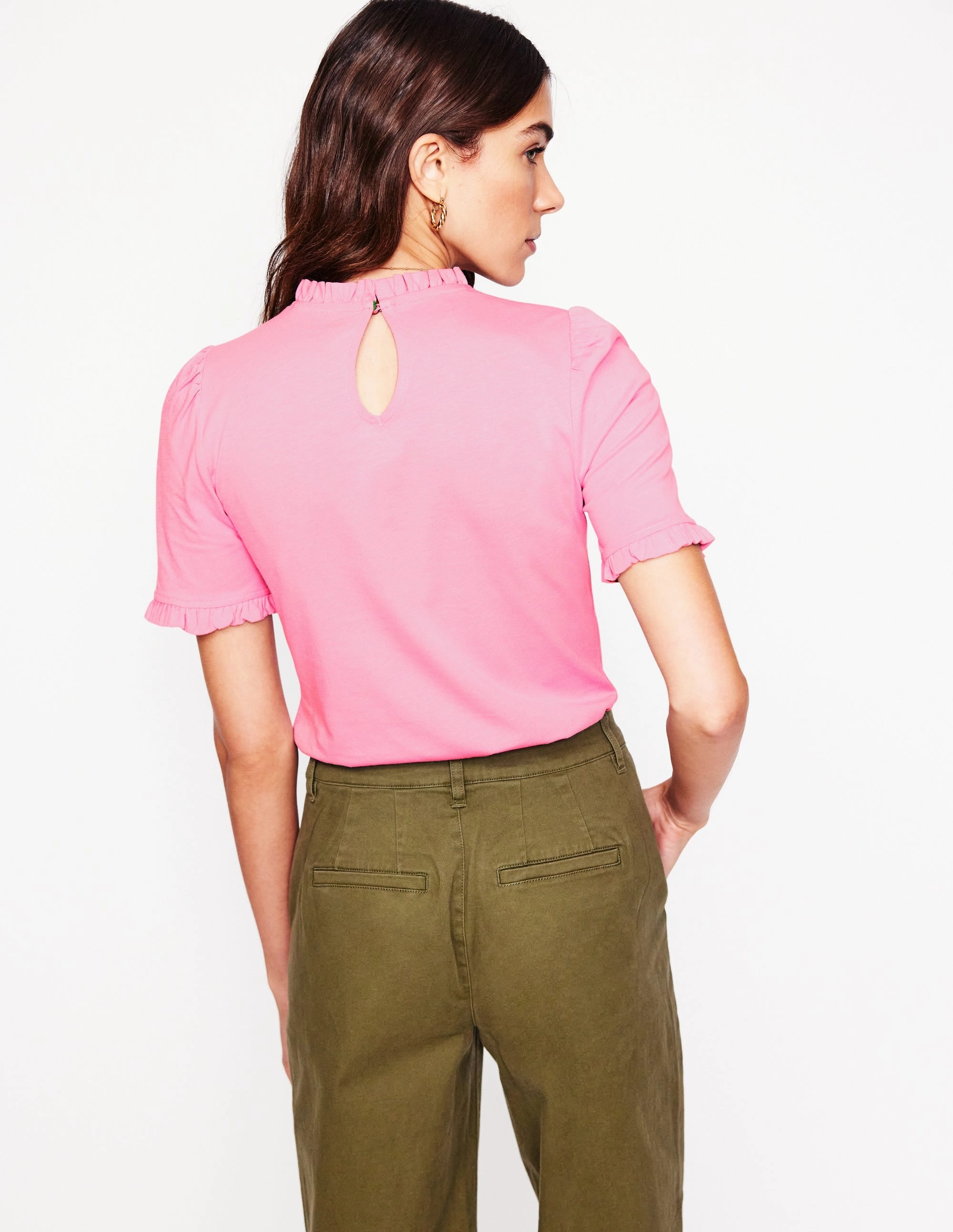 Supersoft Frill Detail T-shirt-Soft Lavender Active Comfort Style Trendy Vibes