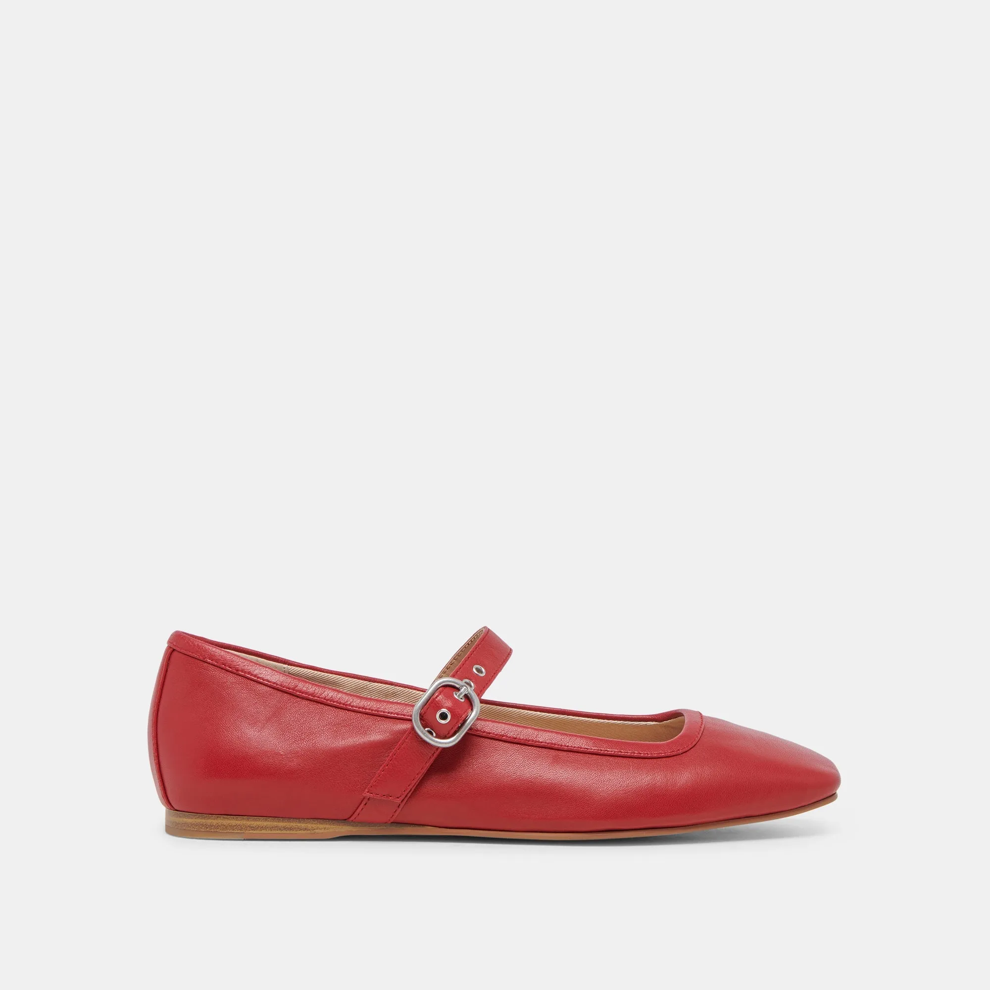 Space Save RODNI BALLET FLATS RED LEATHER - re:vita