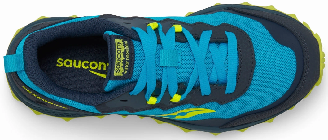 Customizable Fit Option Advanced Flexibility Saucony Peregrine KDZ Junior Trail Running Shoes - Blue
