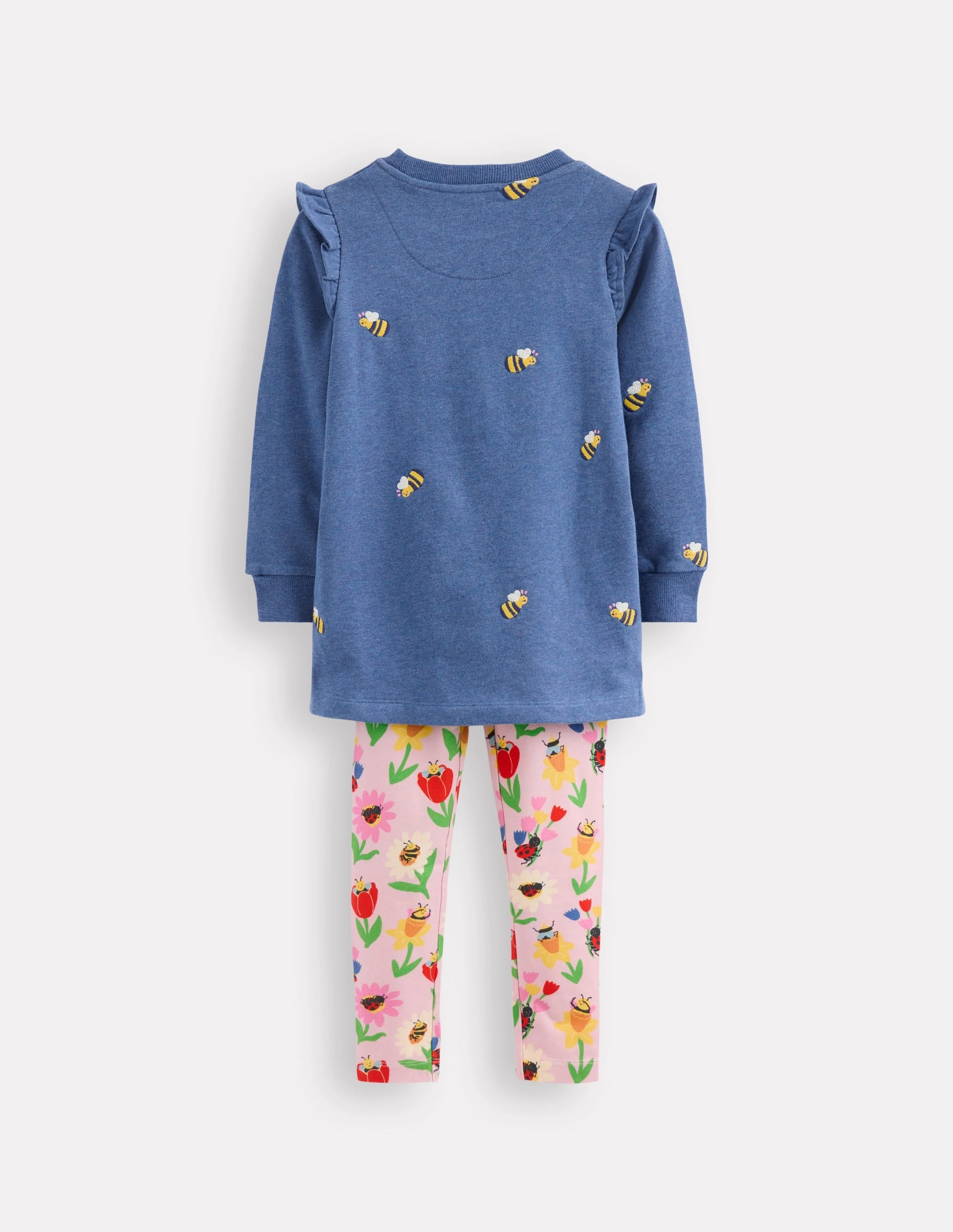 soft look Sweat Tunic and Legging set-Blue Marl Bees