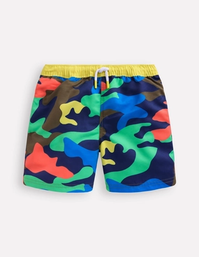 Swim Shorts-Multi Rainbow Camo mix and match Universal Sizing System