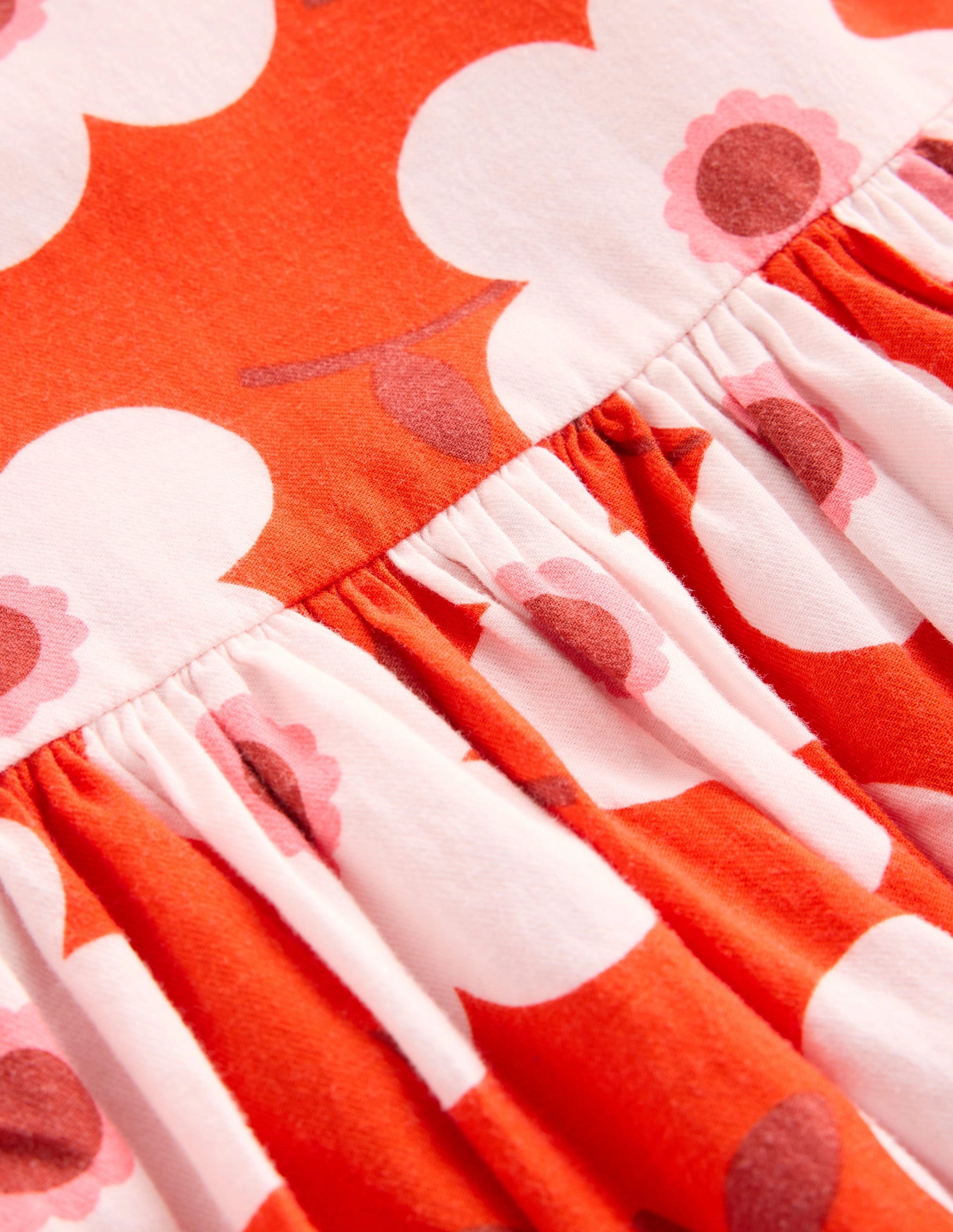 Smart Blend Madeline Long Sleeve Dress-Sunset Orange Giant Daisy