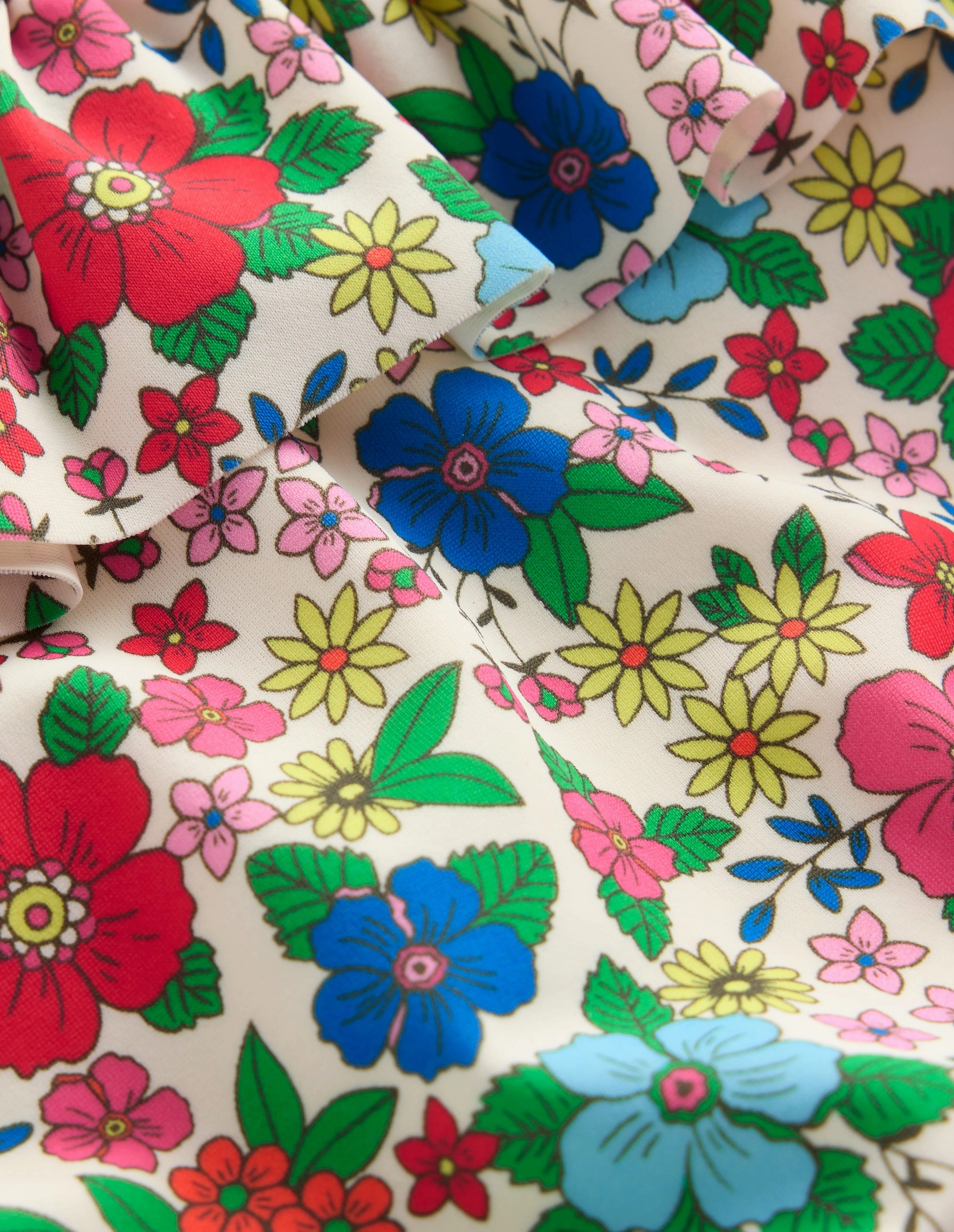 Tallulah Frill Bikini-Multi Holiday Flowerbed Lace-Trim Quick Drying Fabric