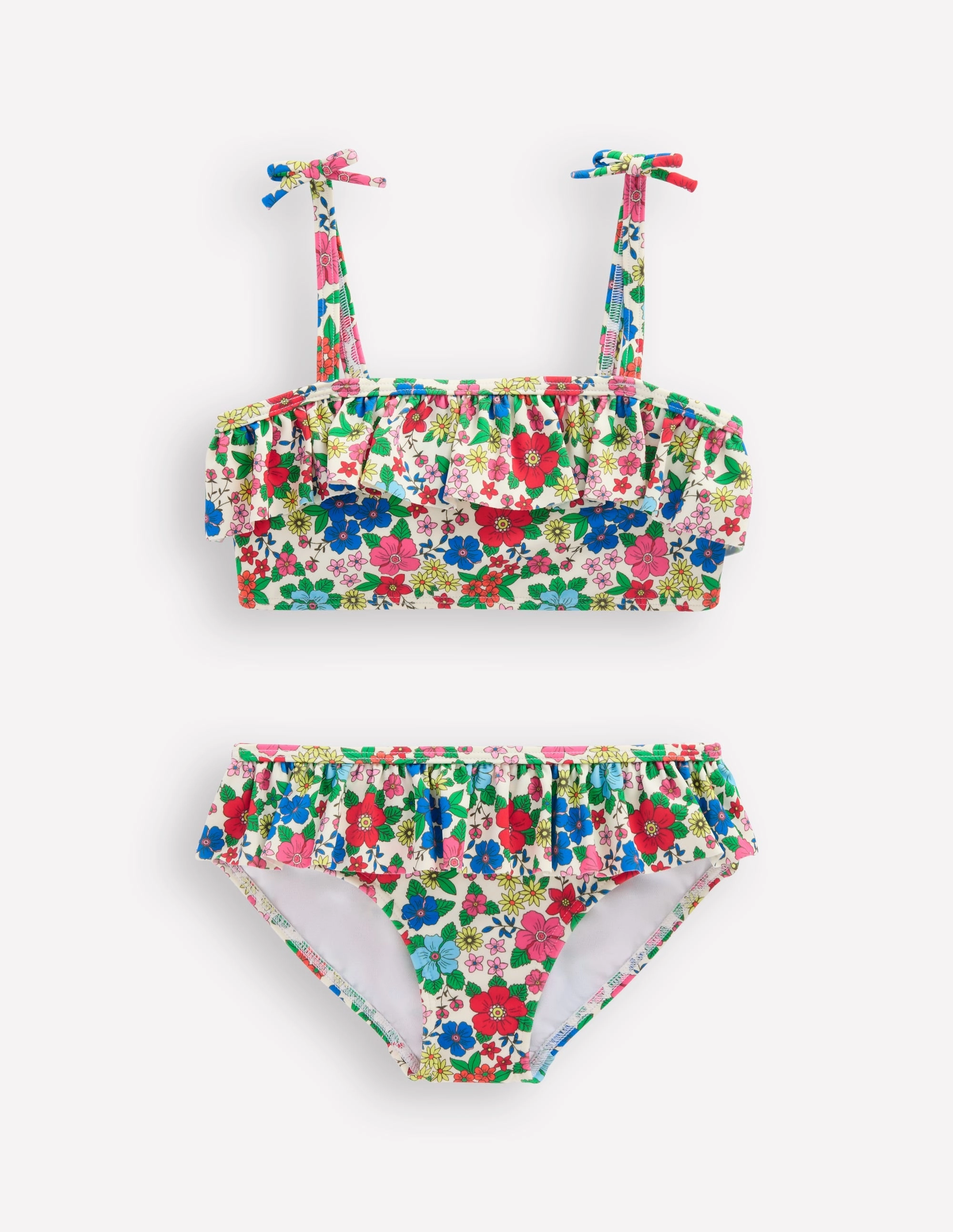 Tension Control System Quick Release Clasps Tallulah Frill Bikini-Multi Holiday Flowerbed