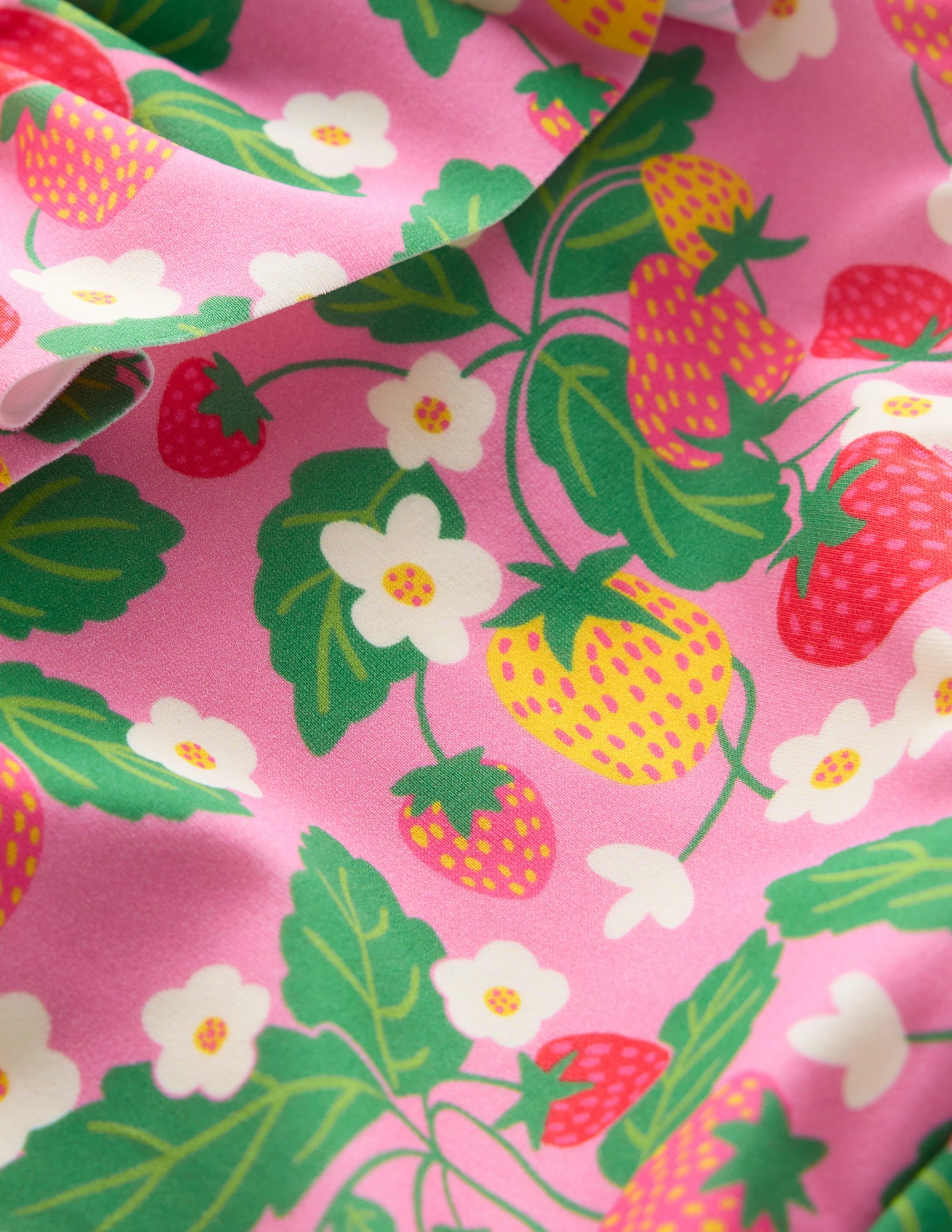 Foldable Design Mesh Panel Tallulah Frill Bikini-Pink Strawberry Patch