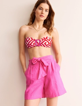 Machine washable Eco Friendly Nylon Taormina  Bandeau Bikini Top-Flame Scarlet, Maze