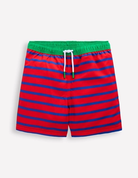 Embroidery-Pattern Swim Shorts-Gallery Blue/ Poppy Red Croc