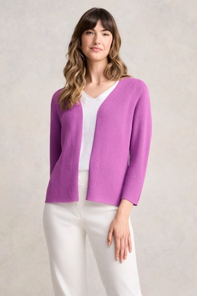 Knitted 3/4 Sleeve Cardigan - First Bloom Midweight Texture
