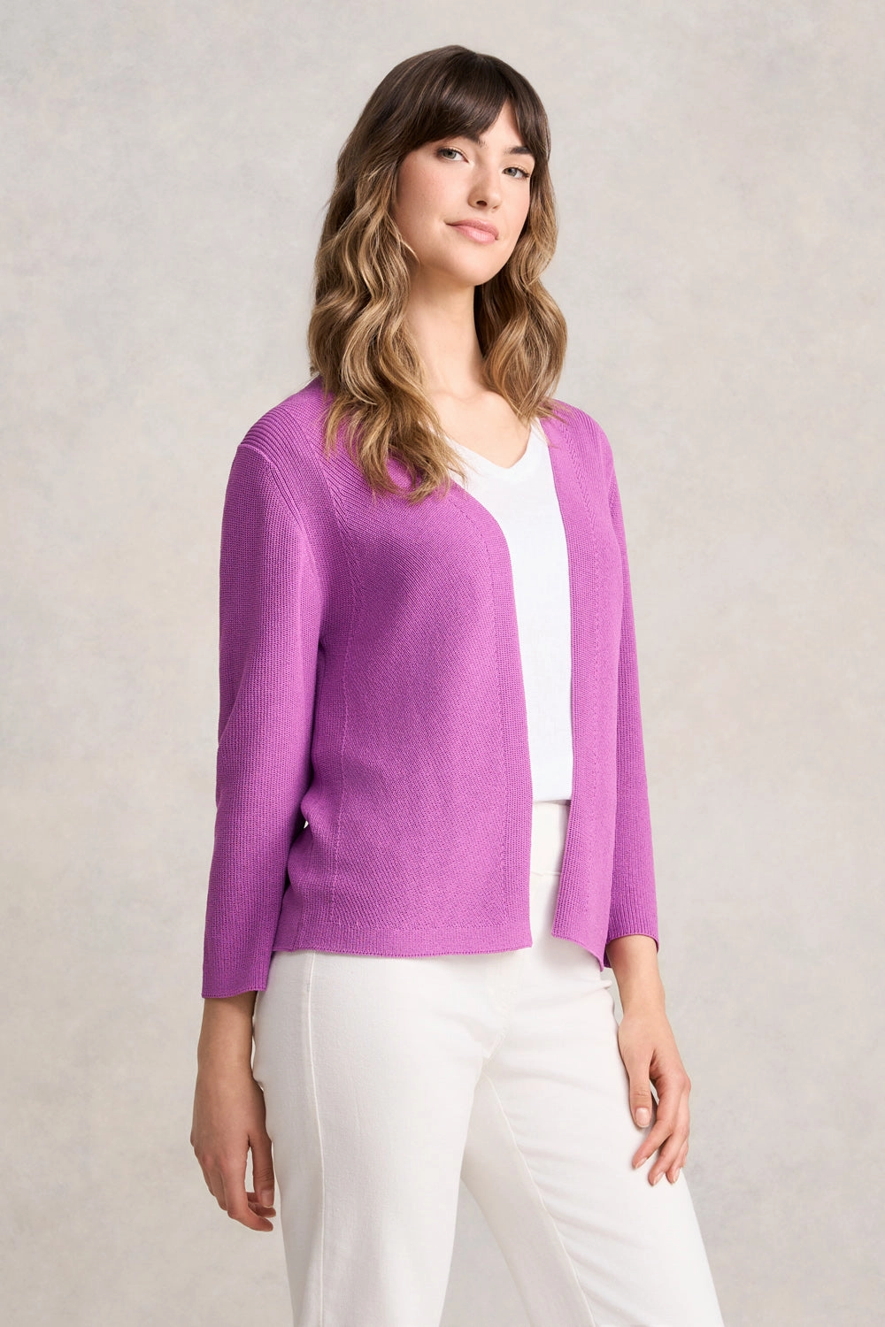 SoftTouch PolishedFinish Knitted 3/4 Sleeve Cardigan - First Bloom