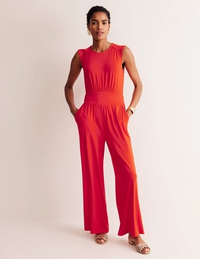 Flattering Design Thea Jersey Jumpsuit-Flame Scarlet